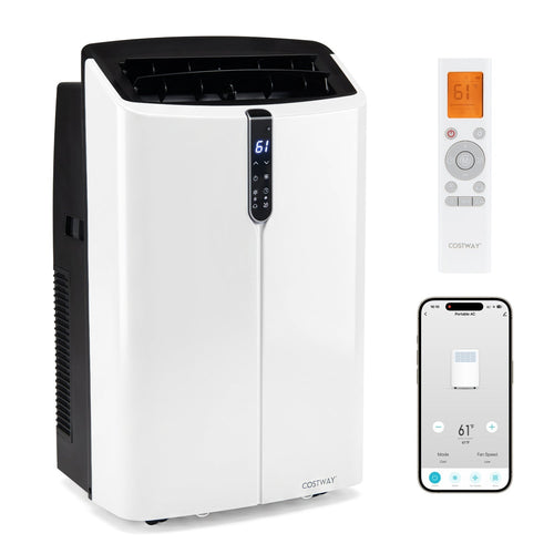 14000 BTU Smart Portable AC with APP Voice Control 47 dB for Rooms 750 Sq.Ft