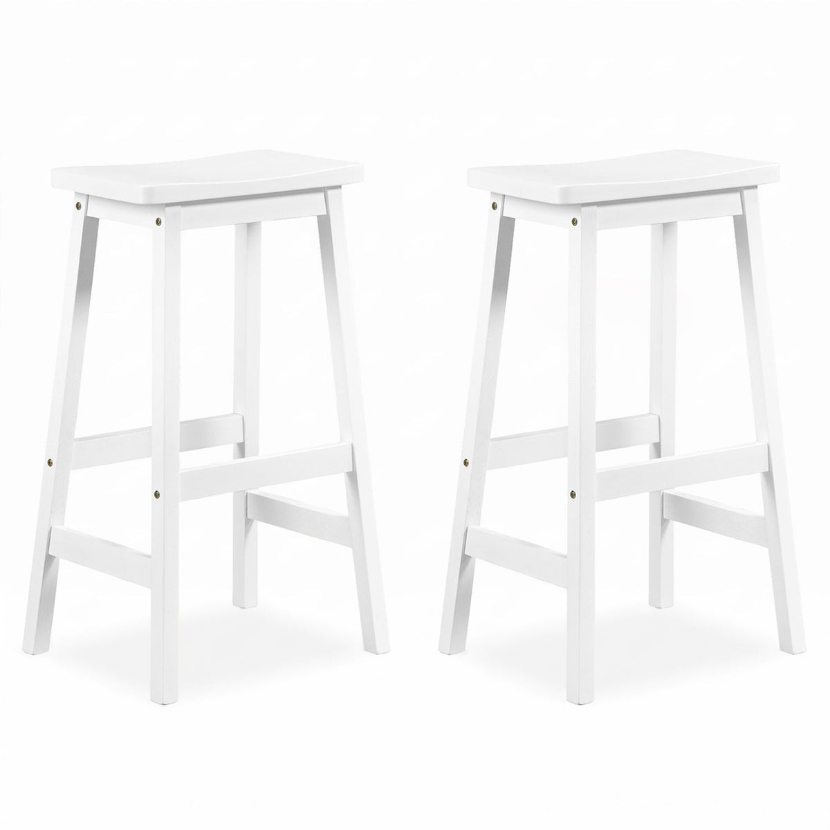29" Saddle Seat Counter Height Stool Set of 2 with Footrests