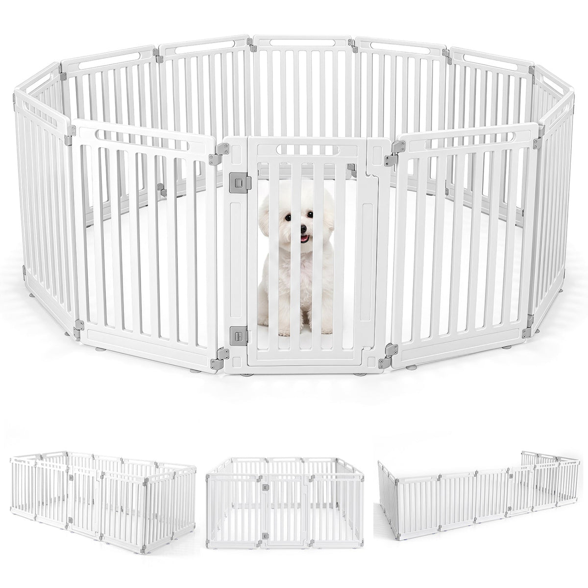 12-Panel Dog Playpen 31.5" Height Indoor Outdoor Pet Fence