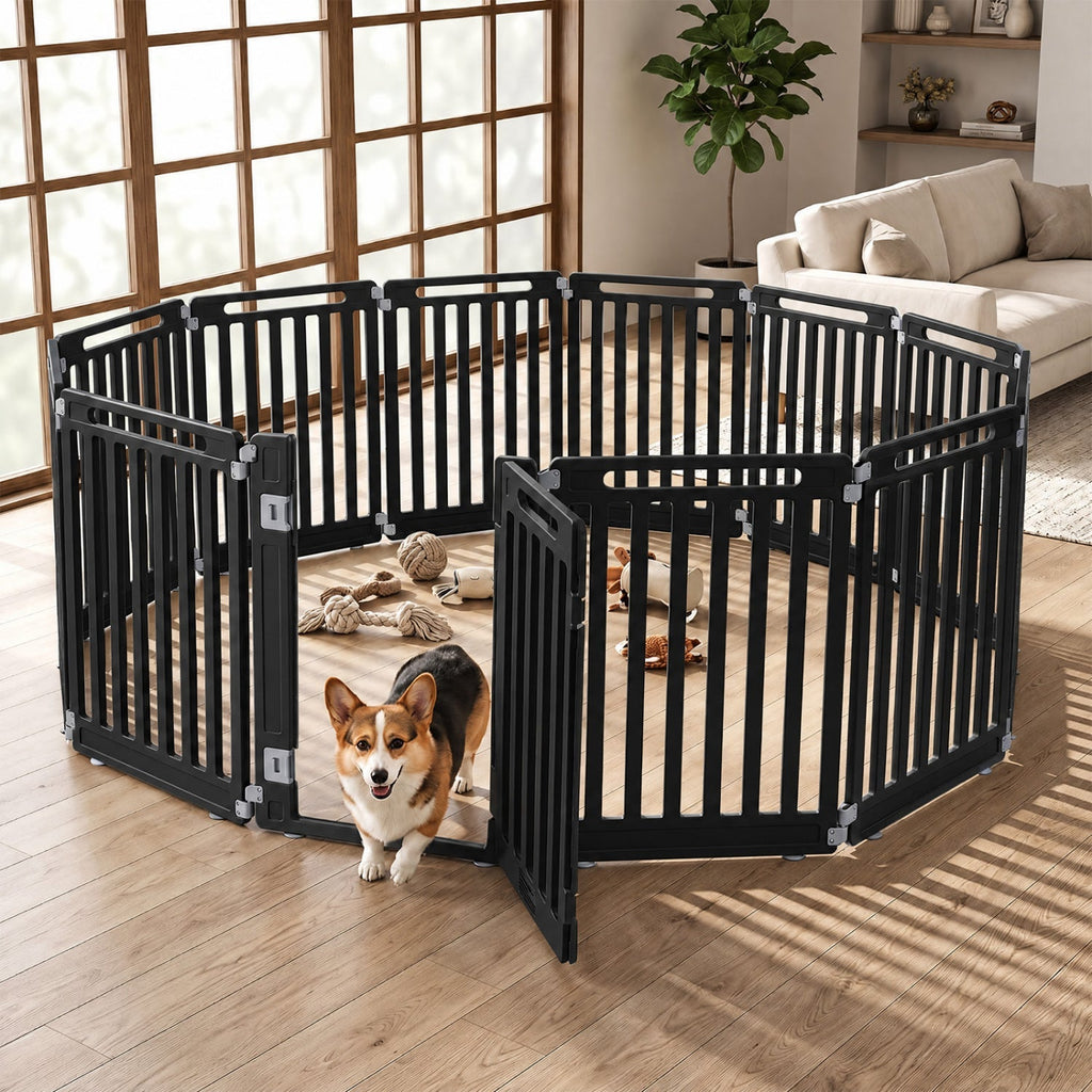 12-Panel Dog Playpen 31.5" Height Indoor Outdoor Pet Fence