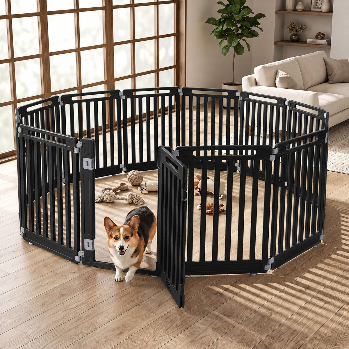 12-Panel Dog Playpen 31.5" Height Indoor Outdoor Pet Fence