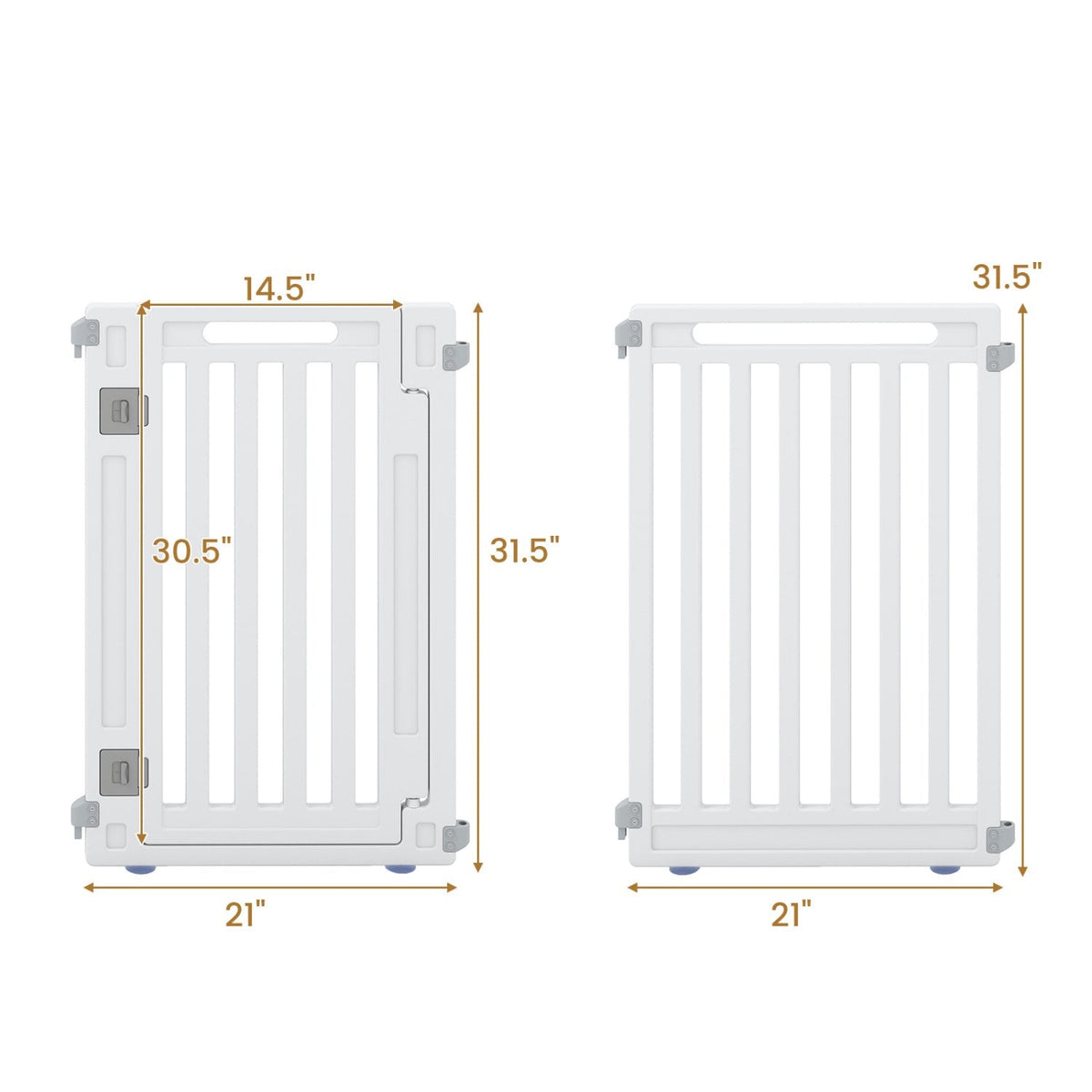 16-Panel Dog Playpen 31.5" Height Indoor Outdoor Pet Gate