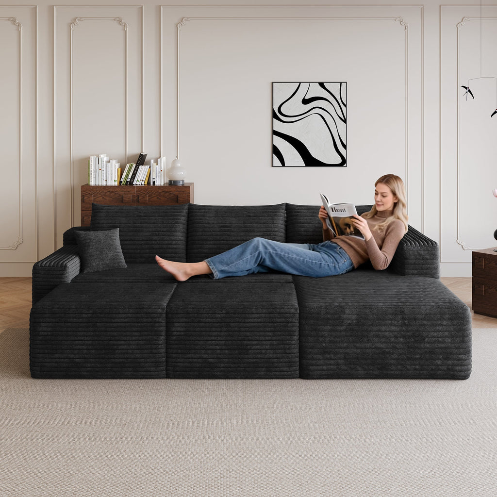 95" Cloud Sectional Sofa with 2 Ottoman