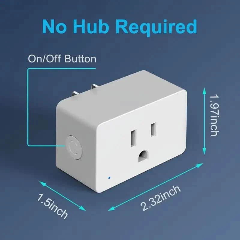 2-Pack: WiFi Smart Plug – 15A, Timer & App Control, Works with Alexa & Google Home