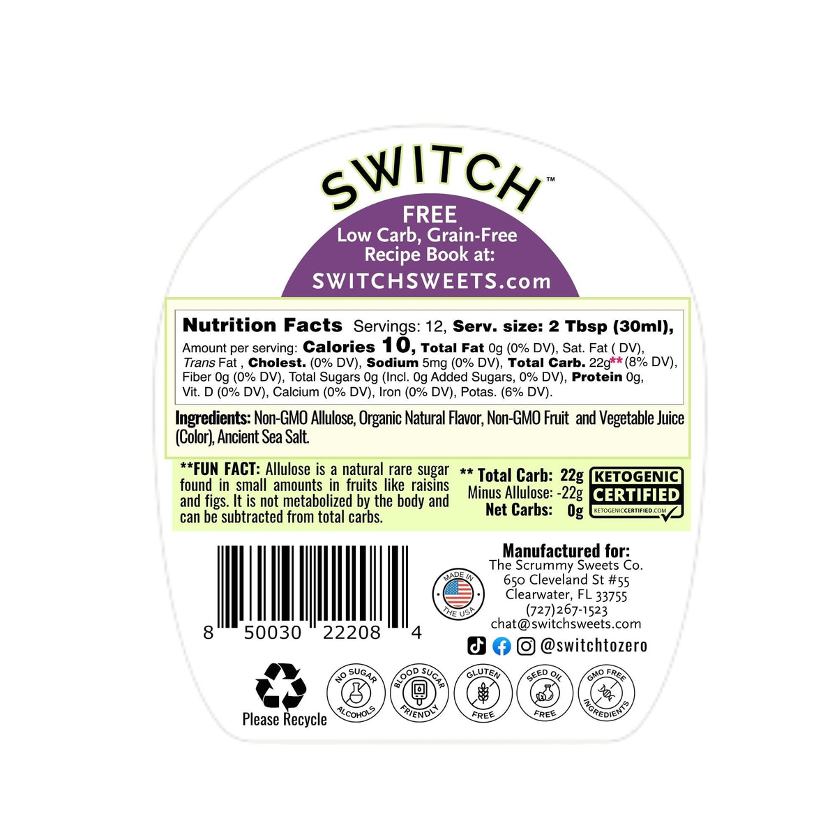 SWITCH® Sweet & Buttery Pancake Syrup 12oz