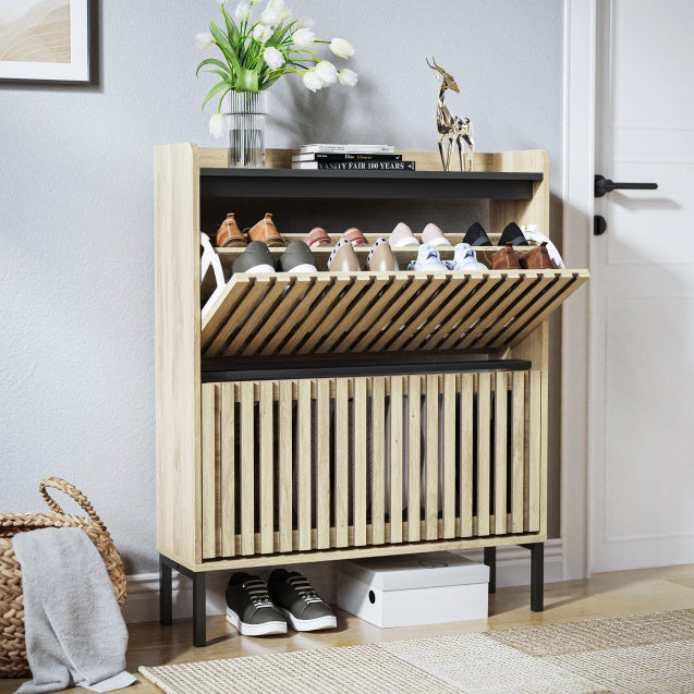 2 Flip Shoe Cabinet,Multi-layer Shoe Rack,Modern Minimalist,storage Cabinet, For Entryway
