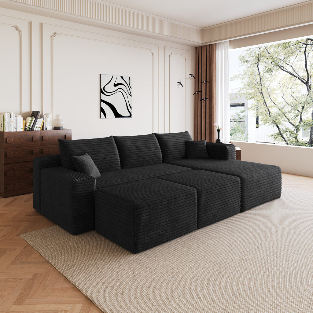 95" Cloud Sectional Sofa with 2 Ottoman